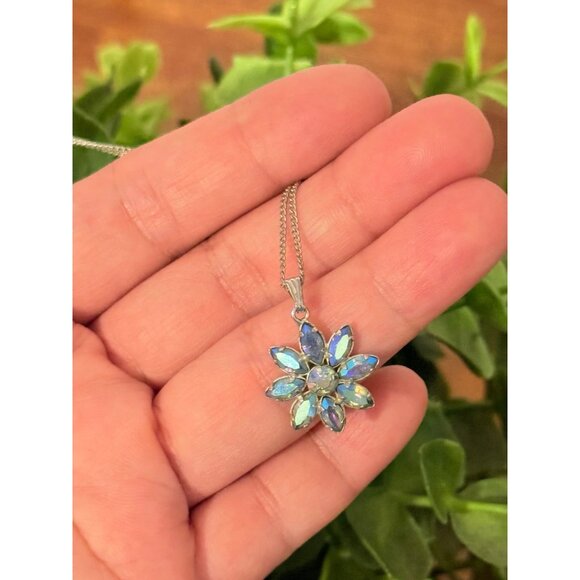 Sterling Flower Pendant Necklace - Picture 4 of 7